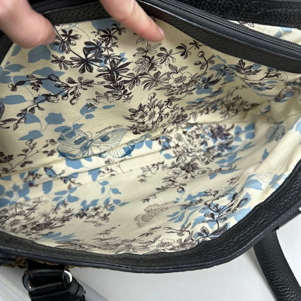 Brighton‎ Leather Trim Raffia Double Strap Shoulder Bag